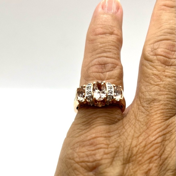 Peach morganite 18k rose gold over silver ring 1.63ctw size 6 - Picture 10 of 10
